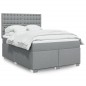 vidaXL Boxspringbett mit Matratze Hellgrau 160x200 cm Stoff vidaXL Boxspringbett mit Matratze Hellgrau 160x200 cm Stoff