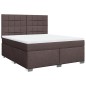 vidaXL Boxspringbett mit Matratze Dunkelbraun 180x200 cm Stoff vidaXL Boxspringbett mit Matratze Dunkelbraun 180x200 cm Stoff