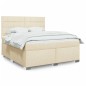 vidaXL Boxspringbett mit Matratze Creme 180x200 cm Stoff vidaXL Boxspringbett mit Matratze Creme 180x200 cm Stoff