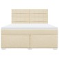 vidaXL Boxspringbett mit Matratze Creme 180x200 cm Stoff vidaXL Boxspringbett mit Matratze Creme 180x200 cm Stoff