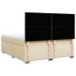 vidaXL Boxspringbett mit Matratze Creme 180x200 cm Stoff vidaXL Boxspringbett mit Matratze Creme 180x200 cm Stoff