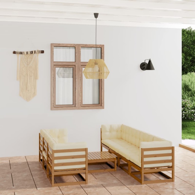 8-tlg. Garten-Lounge-Set mit Kissen Kiefer Massivholz 8-tlg. Garten-Lounge-Set mit Kissen Kiefer Massivholz