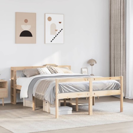 vidaXL Seniorenbett mit Kopfteil 160x200 cm Massivholz Kiefer