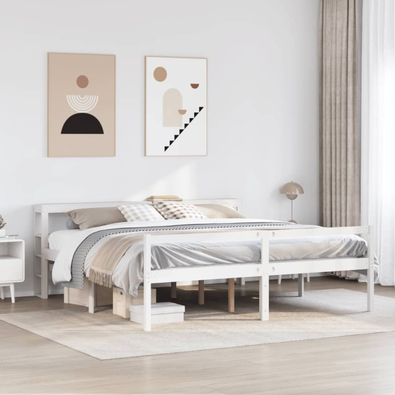vidaXL Seniorenbett mit Kopfteil Weiß 200x200 cm Massivholz Kiefer vidaXL Seniorenbett mit Kopfteil Weiß 200x200 cm Massivholz Kiefer