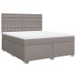 vidaXL Boxspringbett mit Matratze Taupe 180x200 cm Stoff vidaXL Boxspringbett mit Matratze Taupe 180x200 cm Stoff