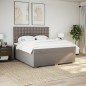 vidaXL Boxspringbett mit Matratze Taupe 180x200 cm Stoff vidaXL Boxspringbett mit Matratze Taupe 180x200 cm Stoff