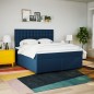 vidaXL Boxspringbett mit Matratze Blau 180x200 cm Stoff vidaXL Boxspringbett mit Matratze Blau 180x200 cm Stoff
