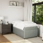 vidaXL Boxspringbett mit Matratze Hellgrau 80x200 cm Samt vidaXL Boxspringbett mit Matratze Hellgrau 80x200 cm Samt