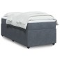 vidaXL Boxspringbett mit Matratze Dunkelgrau 100x200 cm Samt vidaXL Boxspringbett mit Matratze Dunkelgrau 100x200 cm Samt