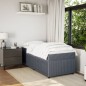 vidaXL Boxspringbett mit Matratze Dunkelgrau 100x200 cm Samt vidaXL Boxspringbett mit Matratze Dunkelgrau 100x200 cm Samt