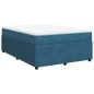 vidaXL Boxspringbett mit Matratze Dunkelblau 160x200 cm Samt vidaXL Boxspringbett mit Matratze Dunkelblau 160x200 cm Samt
