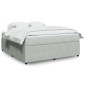 vidaXL Boxspringbett mit Matratze Hellgrau 180x200 cm Samt vidaXL Boxspringbett mit Matratze Hellgrau 180x200 cm Samt