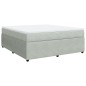 vidaXL Boxspringbett mit Matratze Hellgrau 180x200 cm Samt vidaXL Boxspringbett mit Matratze Hellgrau 180x200 cm Samt