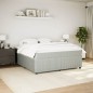 vidaXL Boxspringbett mit Matratze Hellgrau 180x200 cm Samt vidaXL Boxspringbett mit Matratze Hellgrau 180x200 cm Samt