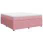 vidaXL Boxspringbett mit Matratze Rosa 180x200 cm Samt vidaXL Boxspringbett mit Matratze Rosa 180x200 cm Samt
