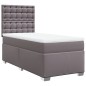 vidaXL Boxspringbett mit Matratze Grau 90x200 cm Kunstleder vidaXL Boxspringbett mit Matratze Grau 90x200 cm Kunstleder