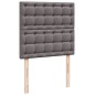 vidaXL Boxspringbett mit Matratze Grau 90x200 cm Kunstleder vidaXL Boxspringbett mit Matratze Grau 90x200 cm Kunstleder