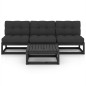 4-tlg. Garten-Lounge-Set mit Kissen Kiefer Massivholz 4-tlg. Garten-Lounge-Set mit Kissen Kiefer Massivholz
