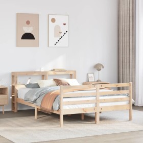 vidaXL Massivholzbett mit Kopfteil 120x190 cm Kiefer