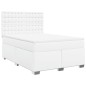 vidaXL Boxspringbett mit Matratze Weiß 140x200 cm Kunstleder vidaXL Boxspringbett mit Matratze Weiß 140x200 cm Kunstleder