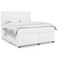 vidaXL Boxspringbett mit Matratze Weiß 180x200 cm Kunstleder vidaXL Boxspringbett mit Matratze Weiß 180x200 cm Kunstleder