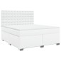 vidaXL Boxspringbett mit Matratze Weiß 180x200 cm Kunstleder vidaXL Boxspringbett mit Matratze Weiß 180x200 cm Kunstleder