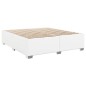 vidaXL Boxspringbett mit Matratze Weiß 180x200 cm Kunstleder vidaXL Boxspringbett mit Matratze Weiß 180x200 cm Kunstleder