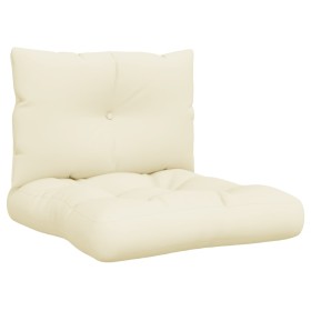vidaXL Palettenkissen 2-tlg. Creme Stoff