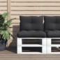 vidaXL Palettenkissen 2-tlg. Schwarz Stoff vidaXL Palettenkissen 2-tlg. Schwarz Stoff