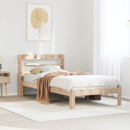 vidaXL Massivholzbett mit Kopfteil 100x200 cm Kiefer