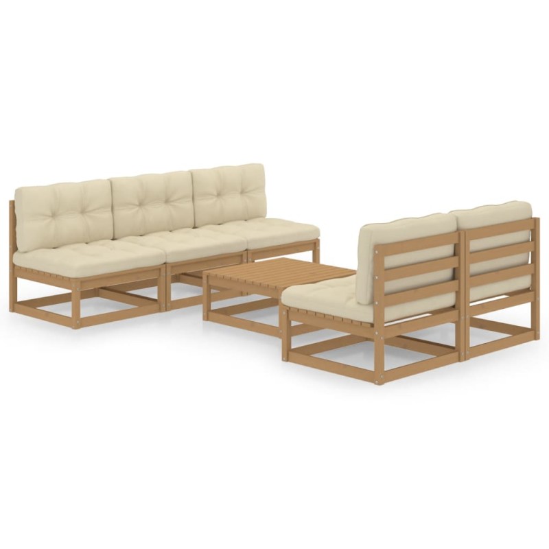 6-tlg. Garten-Lounge-Set mit Kissen Kiefer Massivholz 6-tlg. Garten-Lounge-Set mit Kissen Kiefer Massivholz