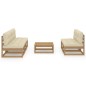 6-tlg. Garten-Lounge-Set mit Kissen Kiefer Massivholz 6-tlg. Garten-Lounge-Set mit Kissen Kiefer Massivholz