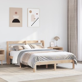 vidaXL Massivholzbett mit Kopfteil 150x200 cm Kiefer