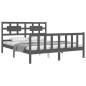 Massivholzbett mit Kopfteil Grau 160x200 cm Massivholzbett mit Kopfteil Grau 160x200 cm