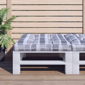 vidaXL Palettenkissen Grau Karomuster 70x70x12 cm Stoff