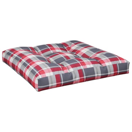 vidaXL Palettenkissen Rot Karomuster 80x80x12 cm Stoff