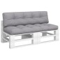 vidaXL Palettenkissen 2-tlg. Grau Stoff