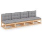vidaXL 4-Sitzer-Gartensofa mit Kissen Kiefer Massivholz vidaXL 4-Sitzer-Gartensofa mit Kissen Kiefer Massivholz