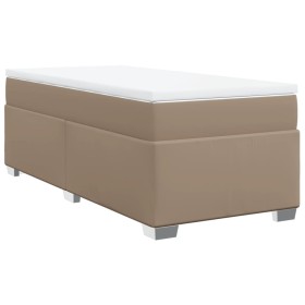 vidaXL Boxspringbett mit Matratze Cappuccino-Braun 90x190cm Kunstleder