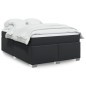 vidaXL Boxspringbett mit Matratze Schwarz 140x190 cm Kunstleder vidaXL Boxspringbett mit Matratze Schwarz 140x190 cm Kunstleder