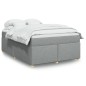 vidaXL Boxspringbett mit Matratze Hellgrau 160x200 cm Stoff vidaXL Boxspringbett mit Matratze Hellgrau 160x200 cm Stoff