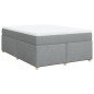 vidaXL Boxspringbett mit Matratze Hellgrau 160x200 cm Stoff vidaXL Boxspringbett mit Matratze Hellgrau 160x200 cm Stoff