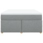 vidaXL Boxspringbett mit Matratze Hellgrau 160x200 cm Stoff vidaXL Boxspringbett mit Matratze Hellgrau 160x200 cm Stoff
