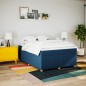 vidaXL Boxspringbett mit Matratze Blau 140x190 cm Stoff vidaXL Boxspringbett mit Matratze Blau 140x190 cm Stoff