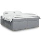 vidaXL Boxspringbett mit Matratze Hellgrau 200x200 cm Stoff vidaXL Boxspringbett mit Matratze Hellgrau 200x200 cm Stoff