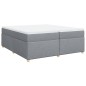 vidaXL Boxspringbett mit Matratze Hellgrau 200x200 cm Stoff vidaXL Boxspringbett mit Matratze Hellgrau 200x200 cm Stoff