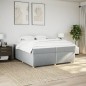 vidaXL Boxspringbett mit Matratze Hellgrau 200x200 cm Stoff vidaXL Boxspringbett mit Matratze Hellgrau 200x200 cm Stoff