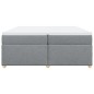 vidaXL Boxspringbett mit Matratze Hellgrau 200x200 cm Stoff vidaXL Boxspringbett mit Matratze Hellgrau 200x200 cm Stoff