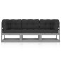 3-Sitzer-Gartensofa mit Kissen Kiefer Massivholz 3-Sitzer-Gartensofa mit Kissen Kiefer Massivholz