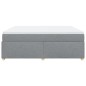 vidaXL Boxspringbett mit Matratze Hellgrau 200x200 cm Stoff vidaXL Boxspringbett mit Matratze Hellgrau 200x200 cm Stoff